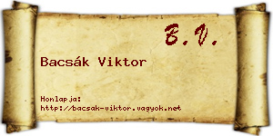Bacsák Viktor névjegykártya
